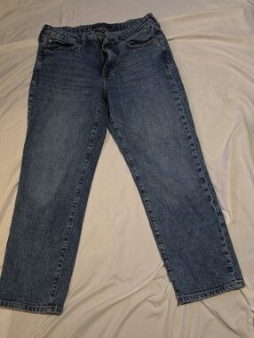 Aeropostale Women's Ankle Straight-Leg Dark Blue Denim Jeans